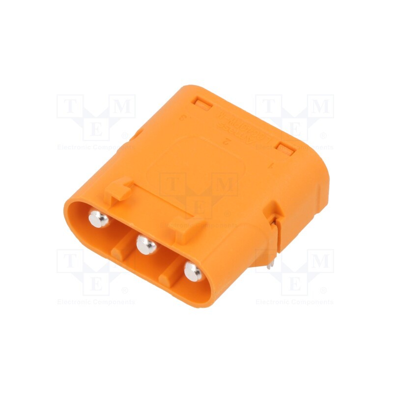 1 pcs x AMASS - LCC40PW-M - Socket, DC supply, LC, male, PIN: 3, on PCBs, THT, orange, 30A, 1kV