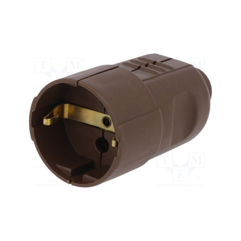 1 pcs x PCE - 5164 - Connector: AC supply, female, socket, 2P+PE, 230VAC, 16A, brown