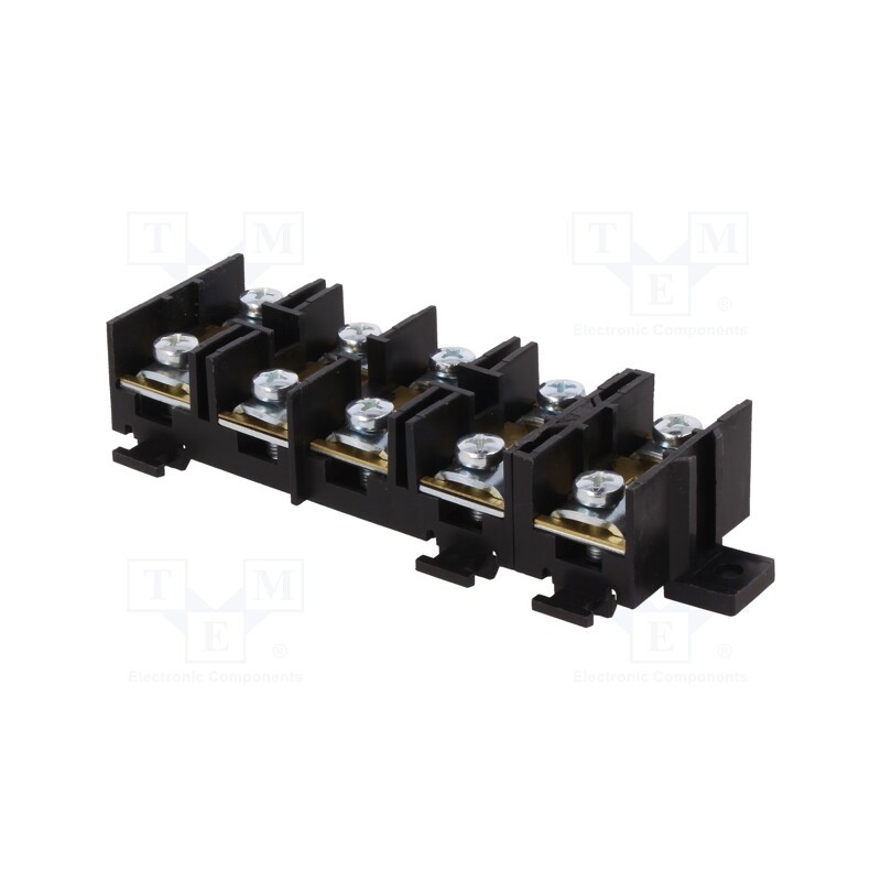 1 pcs x PAWBOL - E.4007A - Terminal block, screw terminal, 16mm2, 76A, ways: 5, terminals: 10