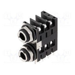 1 pcs x AMPHENOL - ACJS-MHDE - Socket, Jack 6,3mm, female, double,stereo,with triple switch