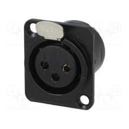 1 pcs x CLIFF - FC61900 - Socket, XLR, female, PIN: 3, soldering, black, metal, XLR standard