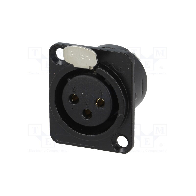 1 pcs x CLIFF - FC61900 - Socket, XLR, female, PIN: 3, soldering, black, metal, XLR standard