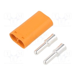 1 pcs x AMASS - LCB60-M - Plug, DC supply, LC, male, PIN: 2, for cable, soldering, orange, 55A