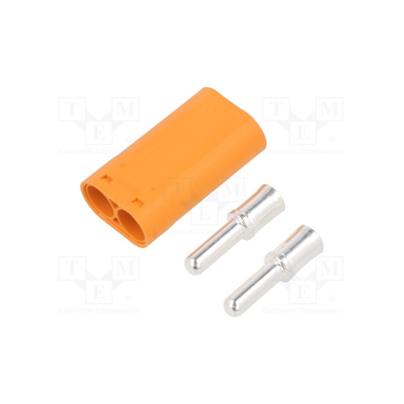 1 pcs x AMASS - LCB60-M - Plug, DC supply, LC, male, PIN: 2, for cable, soldering, orange, 55A