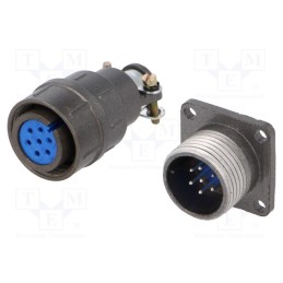 1 pcs x CONNFLY - DS1110-06-07LYP - Connector: circular, socket,plug, DS1110-06, male,female, PIN: 7