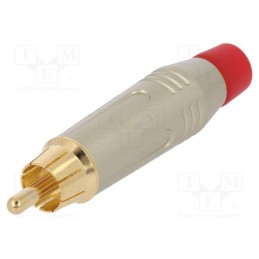 1 pcs x AMPHENOL - ACPR-SRD - Plug, RCA, male, straight, soldering, grey, gold-plated, for cable