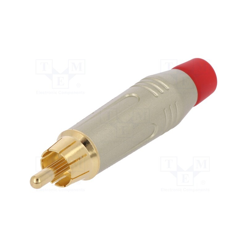 1 pcs x AMPHENOL - ACPR-SRD - Plug, RCA, male, straight, soldering, grey, gold-plated, for cable