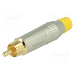 1 pcs x AMPHENOL - ACPR-SYL - Plug, RCA, male, straight, soldering, grey, gold-plated, for cable