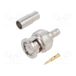 1 pcs x AMPHENOL RF - 000-36650-3RFX - Plug, BNC, male, straight, 50Ω, crimped, for cable, PTFE, -65÷165°C