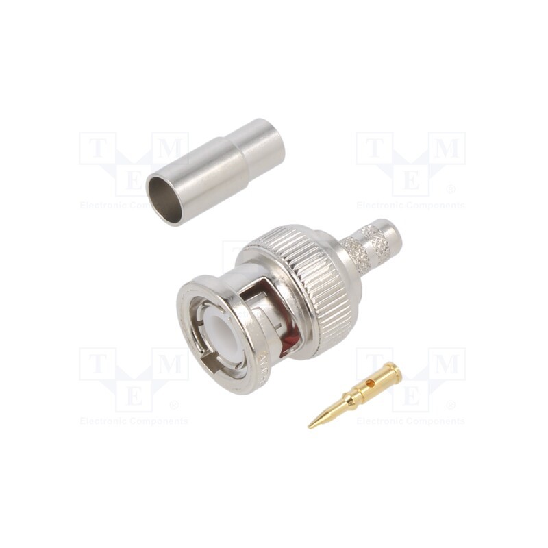 1 pcs x AMPHENOL RF - 000-36650-3RFX - Plug, BNC, male, straight, 50Ω, crimped, for cable, PTFE, -65÷165°C