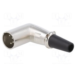 1 pcs x CLIFF - FC60964N - Plug, XLR, male, PIN: 4, angled 90°, for cable, soldering, silver