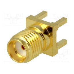 1 pcs x AMPHENOL RF - SMA6251A1-3GT50G-50 - Socket, SMA, female, straight, 50Ω, THT, on PCBs, PTFE, gold-plated