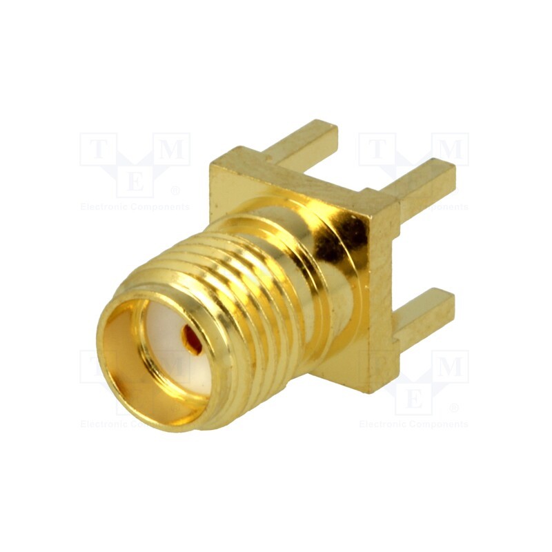1 pcs x AMPHENOL RF - SMA6251A1-3GT50G-50 - Socket, SMA, female, straight, 50Ω, THT, on PCBs, PTFE, gold-plated