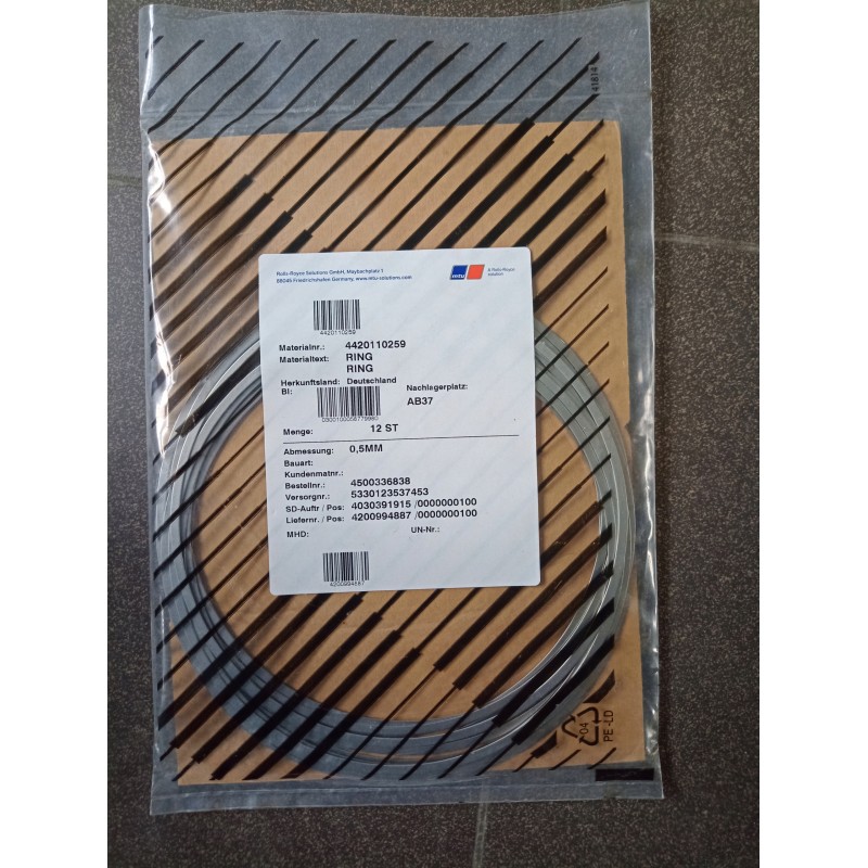 Cylinder liner spacer 0 5 mm mtu 4420110259