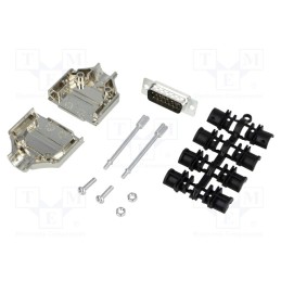 1 pcs x MH CONNECTORS - MHDTPK15-DB15P-K - D-Sub, PIN: 15, plug, male, straight, soldering, for cable