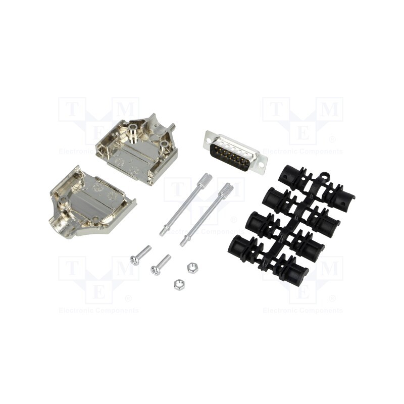 1 pcs x MH CONNECTORS - MHDTPK15-DB15P-K - D-Sub, PIN: 15, plug, male, straight, soldering, for cable