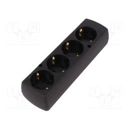 1 pcs x JONEX - 5907570025912 - Connector: AC supply, female, splitter, 2P+PE, 250VAC, 16A, black