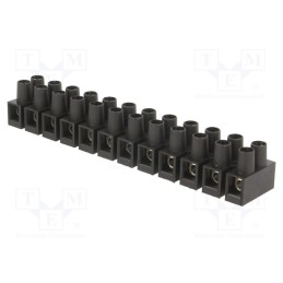 1 pcs x SIMET - 22310217 - Terminal block, screw terminal, 4mm2, 400V, 32A, ways: 12, black