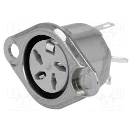 1 pcs x DELTRON - 630-0400 - Socket, DIN, female, PIN: 4, Layout: 216°, soldering, 34V, 2A, 10mΩ