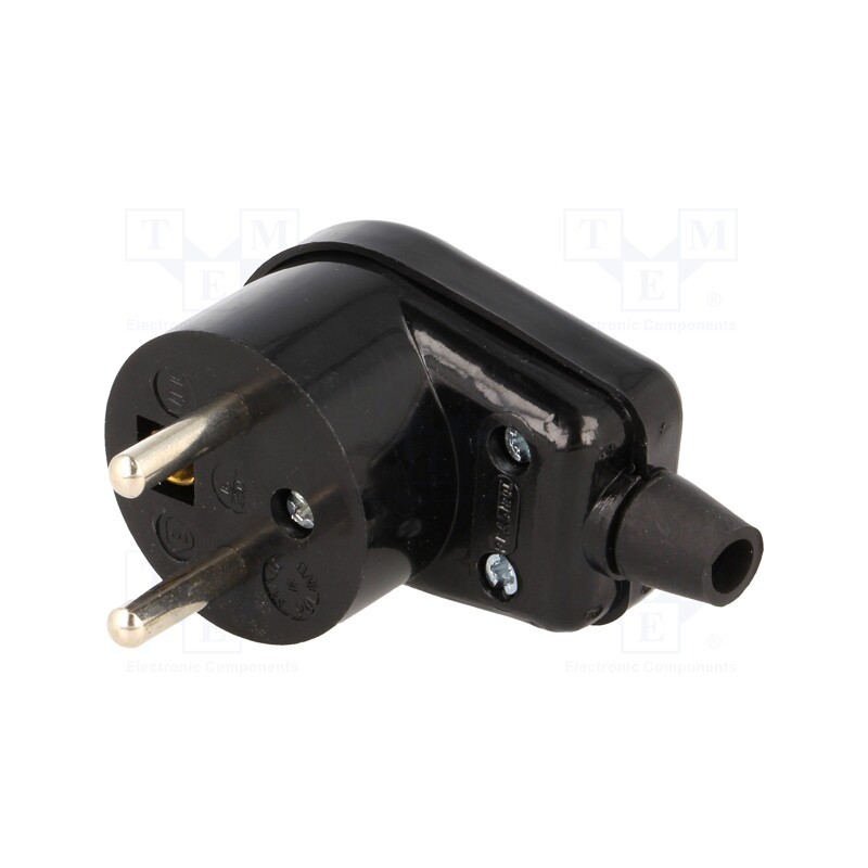 1 pcs x PLASTROL - W-10800 - Connector: AC supply, male, plug, 2P+PE, 230VAC, 16A, black, PIN: 3