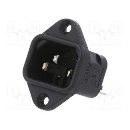 1 pcs x BULGIN - PX0579/63 - Connector: AC supply, socket, male, 10A, 250VAC, C14 (E), -40÷70°C