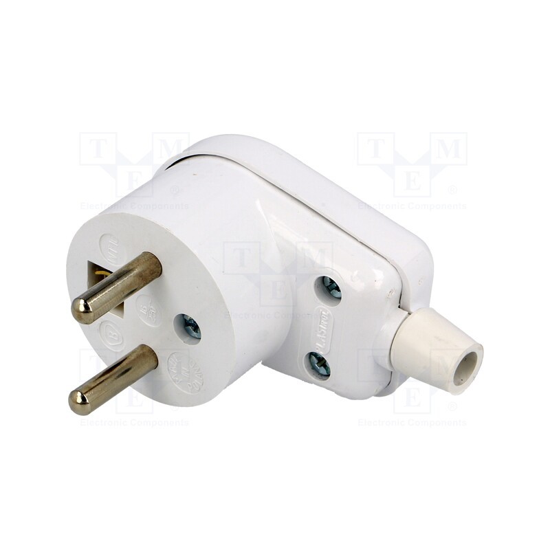1 pcs x PLASTROL - W-10140 - Connector: AC supply, male, plug, 2P+PE, 230VAC, 16A, white, PIN: 3