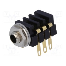 1 pcs x SCHURTER - 4802.23 - Socket, Jack 3,5mm x 18,6mm, female, stereo, ways: 3, No.of term: 6