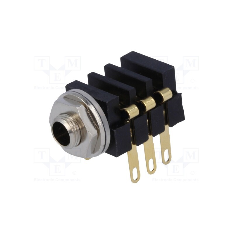 1 pcs x SCHURTER - 4802.23 - Socket, Jack 3,5mm x 18,6mm, female, stereo, ways: 3, No.of term: 6