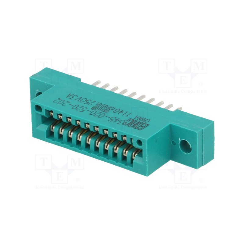 1 pcs x EDAC - 345-020-520-202 - Card edge, PIN: 20, soldering, on PCBs, gold-plated, 2.54mm, 345