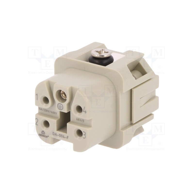 1 pcs x DEGSON ELECTRONICS - DA-004-F - Connector: HDC, contact insert, female, DA, PIN: 5, 4+PE, size D3A