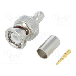 1 pcs x AMPHENOL RF - 112533 - Plug, BNC, male, straight, 50Ω, crimped, for cable, POM, gold-plated
