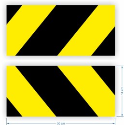 Reflective warning stripes stickers 14x30cm