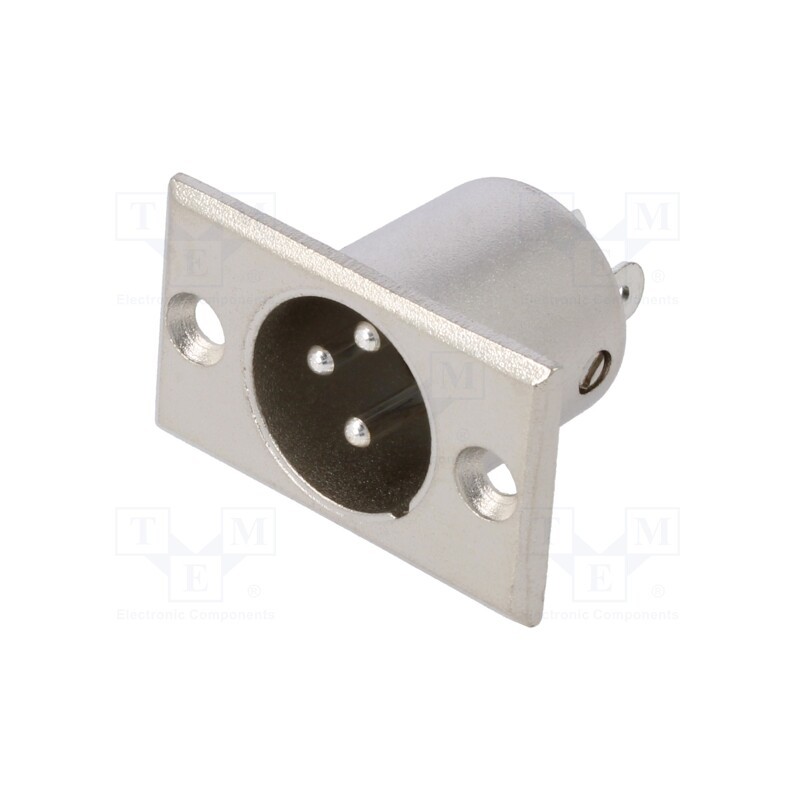 1 pcs x CLIFF - FC6105 - Socket, XLR, male, PIN: 3, for panel mounting,screw, soldering