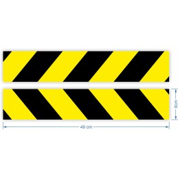 Reflective warning stripes stickers 9x49cm