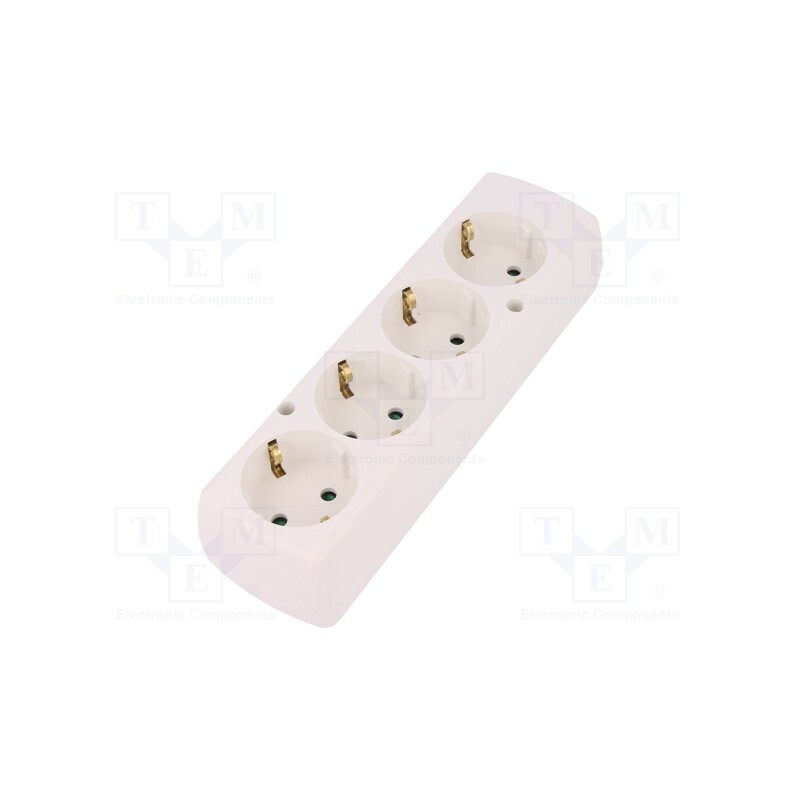 1 pcs x JONEX - 5907570002289 - Connector: AC supply, female, splitter, 2P+PE, 250VAC, 16A, white