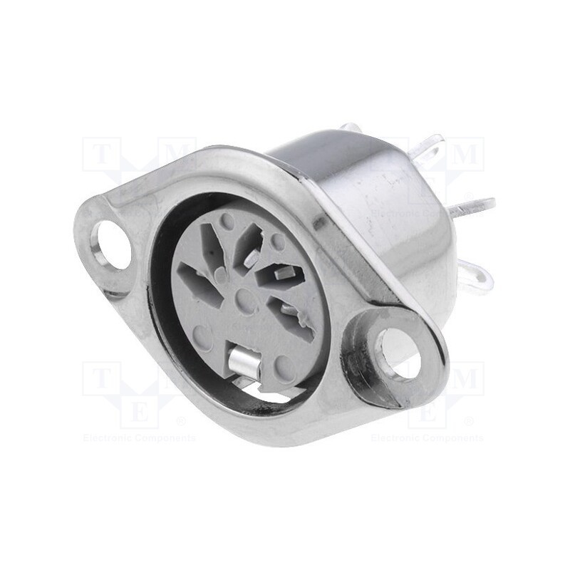 1 pcs x DELTRON - 630-0500 - Socket, DIN, female, PIN: 5, Layout: 180°, soldering, 34V, 2A, 10mΩ