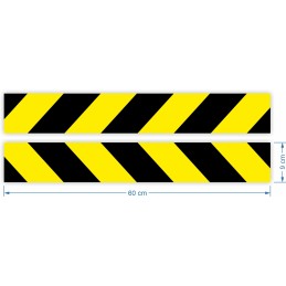 Reflective warning stripes stickers 9x60cm