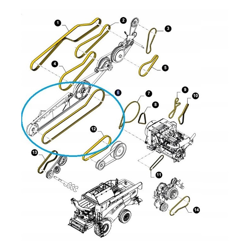 Shooter drive belt 84434260 newhollan cx gates