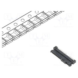 1 pcs x MOLEX - 470184001 - SATA, socket, female, SMT, PIN: 22