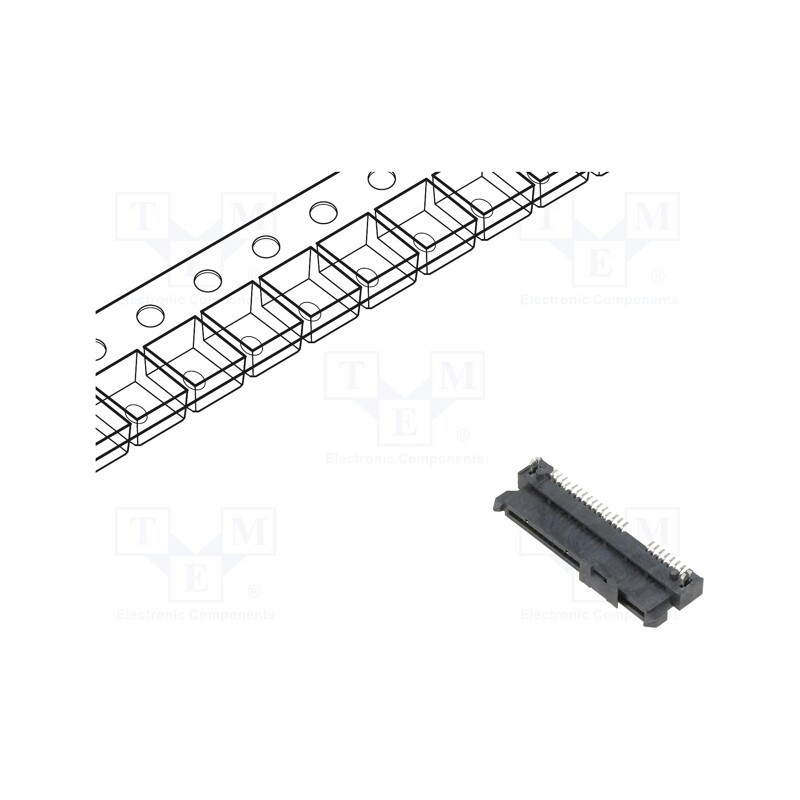 1 pcs x MOLEX - 470184001 - SATA, socket, female, SMT, PIN: 22