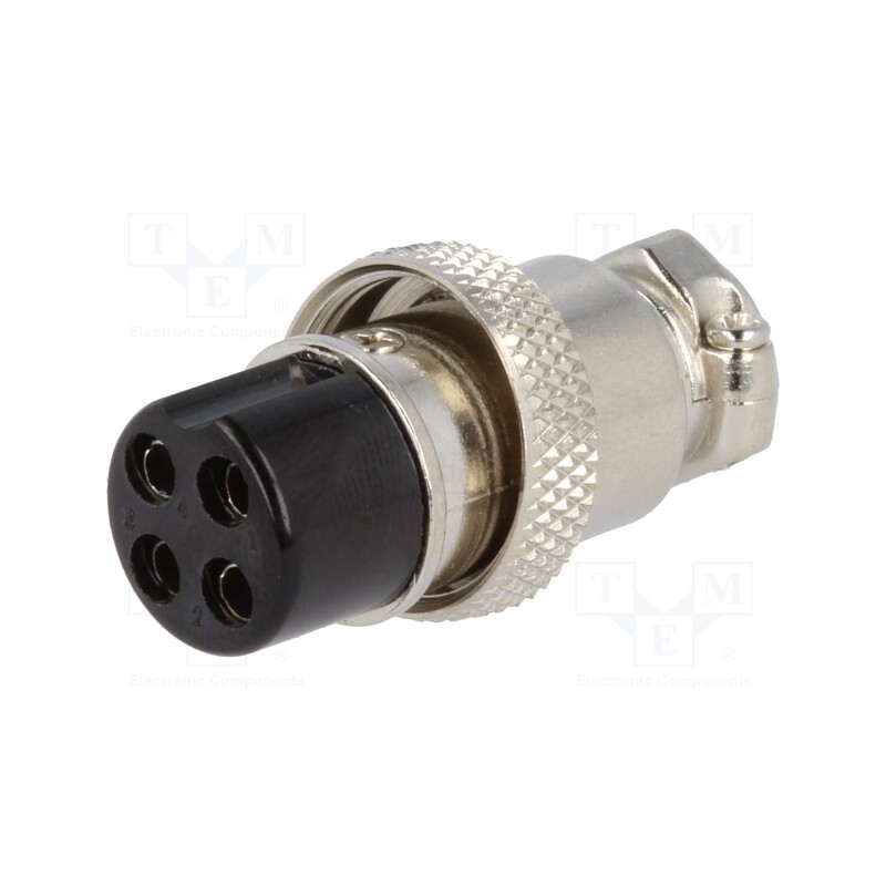 1 pcs x CLIFF - FC684214 - Plug, microphone, female, PIN: 4, for cable, straight, 6mm