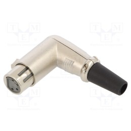 1 pcs x CLIFF - FC60954N - Plug, XLR, female, PIN: 4, angled 90°, for cable, soldering, silver