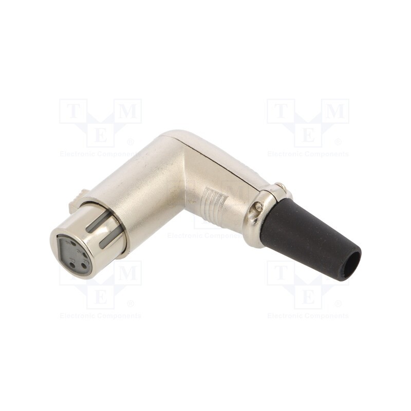 1 pcs x CLIFF - FC60954N - Plug, XLR, female, PIN: 4, angled 90°, for cable, soldering, silver