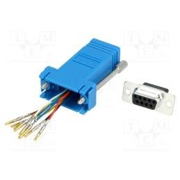 1 pcs x MH CONNECTORS - DA9-SMJ8-B-K - Transition: adapter, D-Sub 9pin female,RJ45 socket, blue