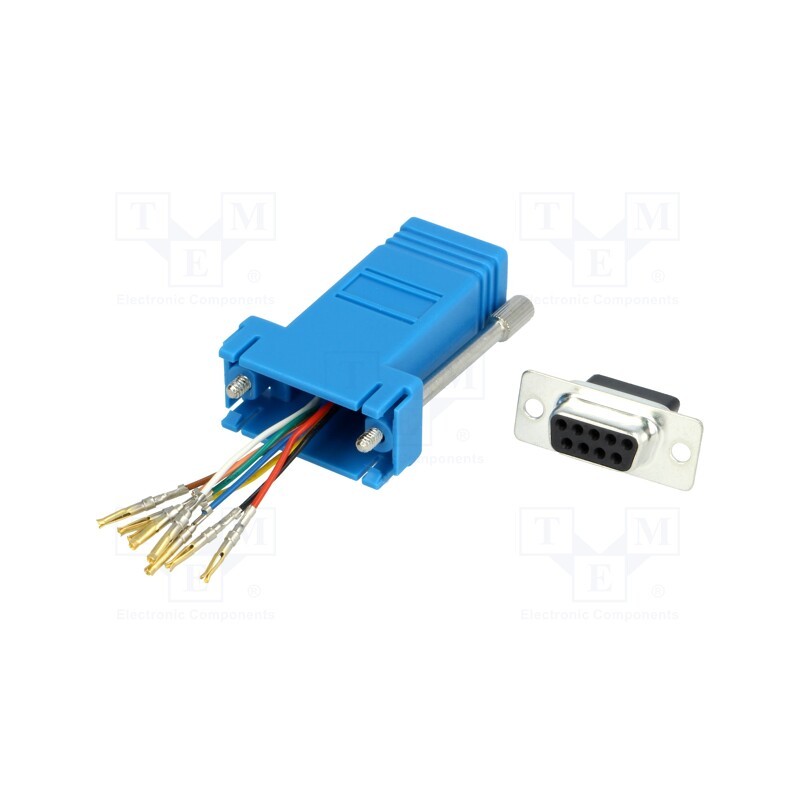 1 pcs x MH CONNECTORS - DA9-SMJ8-B-K - Transition: adapter, D-Sub 9pin female,RJ45 socket, blue