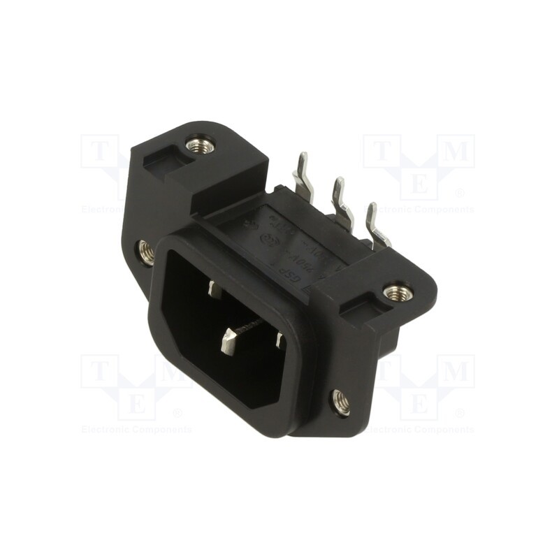1 pcs x SCHURTER - GSP1.9203.1 - Connector: AC supply, socket, male, 10A, 250VAC, IEC 60320, C14 (E)