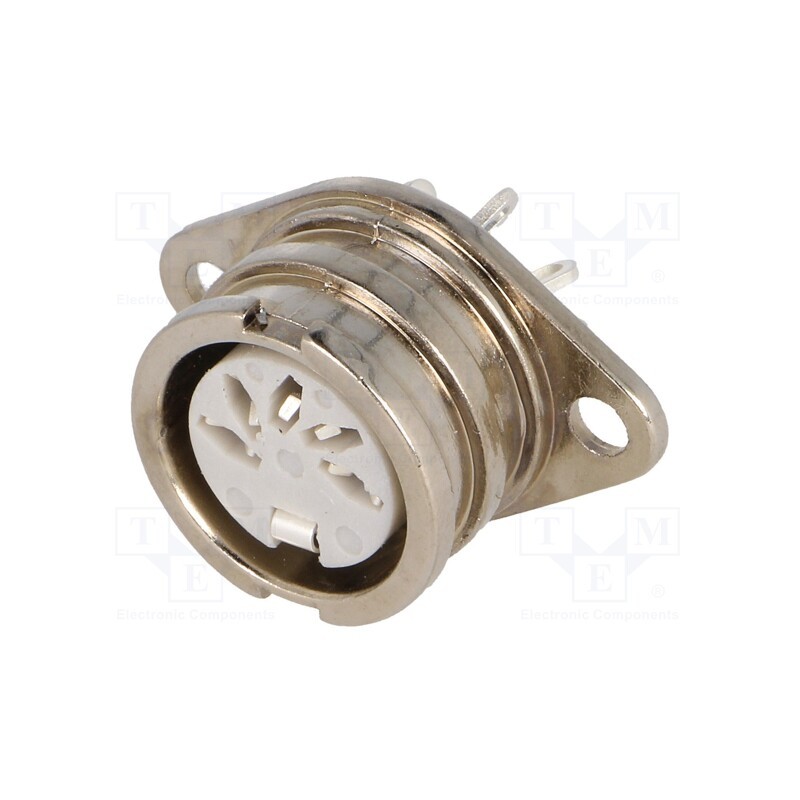 1 pcs x DELTRON - 593-0500 - Socket, DIN, female, PIN: 5, Layout: 180°, soldering, 34V, 2A, 10mΩ