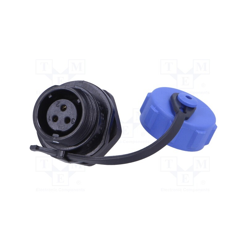 1 pcs x WEIPU - SP1112/S3-C - Socket, SP11, female, PIN: 3, with protective cap, IP68, 4÷6.5mm, 5A