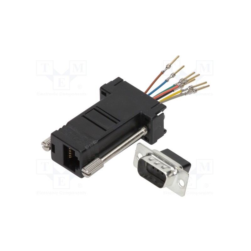 1 pcs x MH CONNECTORS - MHDA9-PMJ8-K-RC - Transition: adapter, D-Sub 9pin male,RJ45 socket