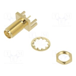 1 pcs x ADAM TECH - RF2-114A-T-17-50-RP-G - Socket, RP-SMA, male, card edge, angled 90°, SMT, on PCBs, PTFE